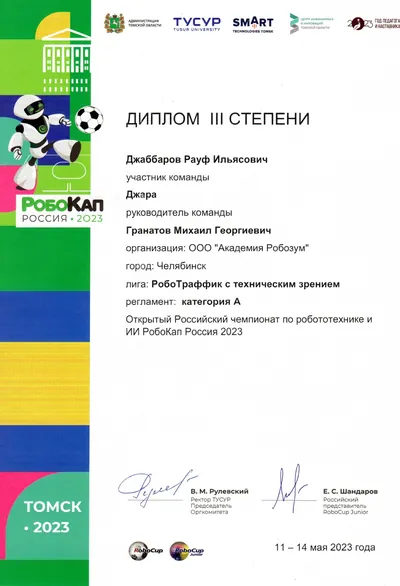 Скан награды: RoboCup Russia, 26 из 41