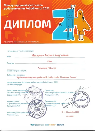 Скан награды: Робофинист, 19 из 19